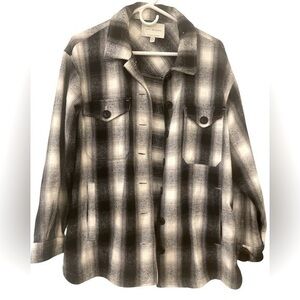 Lucky Brand Oversized black and white Plaid Shacket in size M